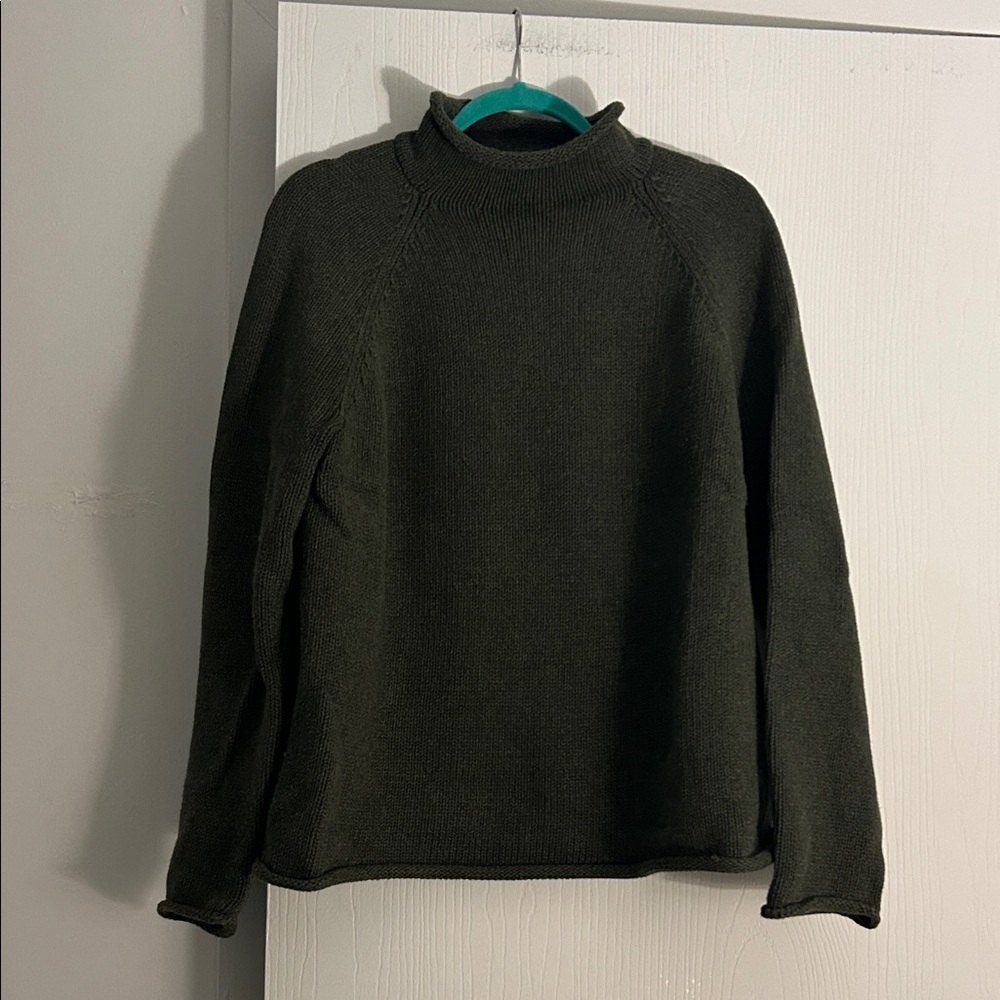 J Crew Rollneck Green Sweater